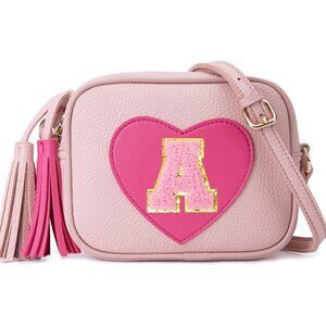 Sweet Initials & Tassels - Toddler Girls Heart Purse, Perfect for Essentials